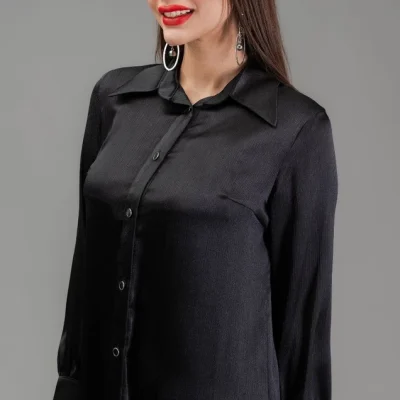 شومیز زنانه ساتن مشکی
