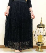 خرید و قیمت دامن زنانه بلند جنس گیپور دانتل