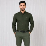 پیراهن مردانه آستین بلند جنس بنگال قواره اندامی ساده - Image 7