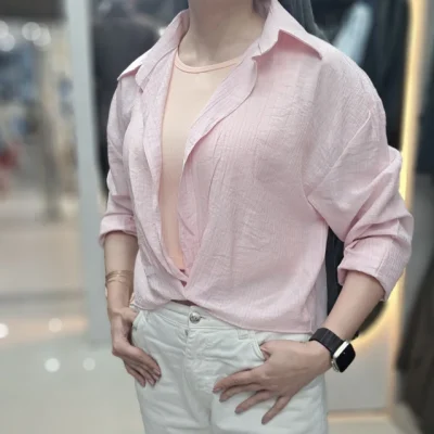 شومیز گره ای و تاپ صورتی