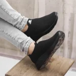 کفش پیادهروی مردانه اسکیچرز مدل Perfect رنگ مشکی بدون بند جورابی - Image 6