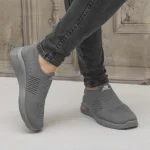 کفش پیادهروی مردانه مدل Perfect رنگ طوسی بدون بند جورابی - Image 5