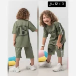 ست تیشرت و شلوارک پسرانه و دخترانه مدل بالنسیا مناسب 3 تا 12 سال در 4 رنگ متنوع