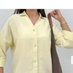 شومیز باکسی تابستانه لیمویی