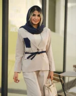 کت و شلوار لینن استخوانی