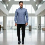 پیراهن مردانه آستین کوتاه و بلند طرحدار چاپی بدون آبرفت - Image 2