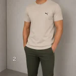 تیشرت مردانه نخی آستین کوتاه در رنگبندی متنوع سایز دو ایکس لارج و سه ایکس لارج - Image 3