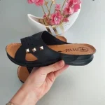 صندل طبی زنانه مدل سه نگین رنگ مشکی با کفی آناتومیک و زیره ضدلغزش - Image 5