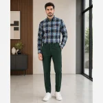 پیراهن مردانه آستین بلند بنگال چهارخانه اندامی - Image 6