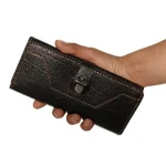 کیف پول و موبایل سه لت چرم مصنوعی سوگو مدل عطارد با قفل ناخنی و جعبه هدیه - Image 4
