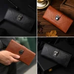 کیف پول و موبایل سه لت چرم مصنوعی سوگو مدل عطارد با قفل ناخنی و جعبه هدیه - Image 13