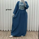پیراهن ساحلی نخی زنانه مدل ساره 2 کد 1756 فری سایز با کمربند - Image 12
