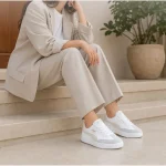کفش ونس زنانه پوما مدل مخمل و چرم مصنوعی رنگ سفید کرم - Image 3