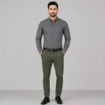 پیراهن مردانه آستین بلند جنس بنگال قواره اندامی ساده - Image 5