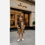 ست تیشرت و شلوارک بچگانه جنس پارچه بیسکوییتی گرم بالا - Image 5