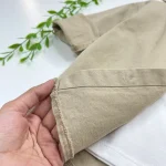 ست دو تکه اسپرت پسرانه پیراهن کتان و تیشرت رنگ نسکافه ای - Image 4
