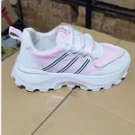 کتونی لژدار زنانه مدل فشن رنگ سفید صورتی زیره پمپی سایز 37 تا 40 - Image 4