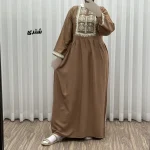 پیراهن ساحلی نخی زنانه مدل ساره 2 کد 1756 فری سایز با کمربند - Image 5
