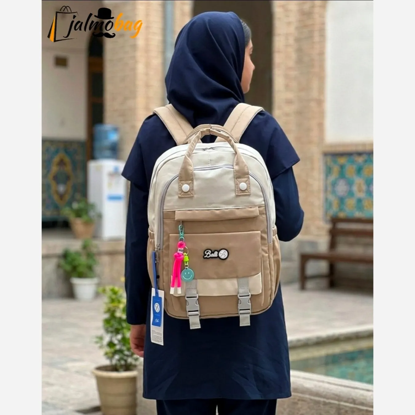 4b2564a1-d8f6-4123-b751-b0ce56b58655 کوله پشتی مدرسه ضد آب رنگی مناسب دبستان و راهنمایی - Image 1