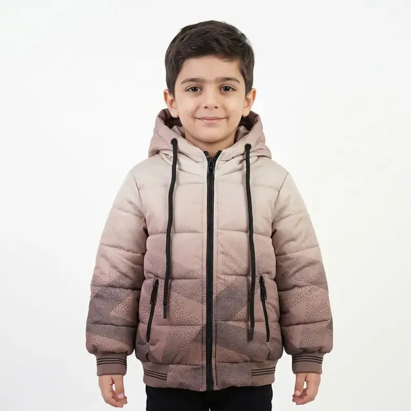 کاپشن پسرانه آبرنگی نسکافه ای برزنتی پاییزه و زمستانه